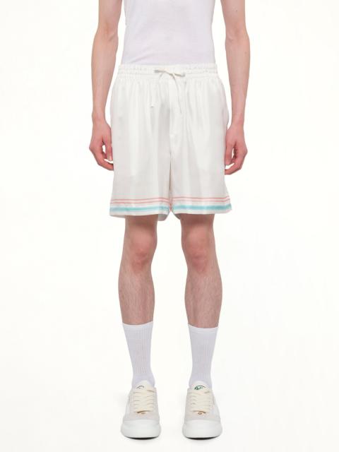 CASABLANCA Dance Joy Silk Shorts in White