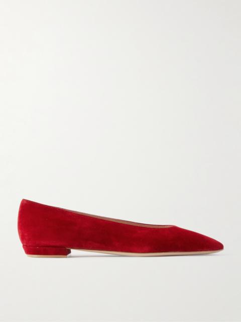 Gianvito Rossi Amelia Suede Point-toe Flats
