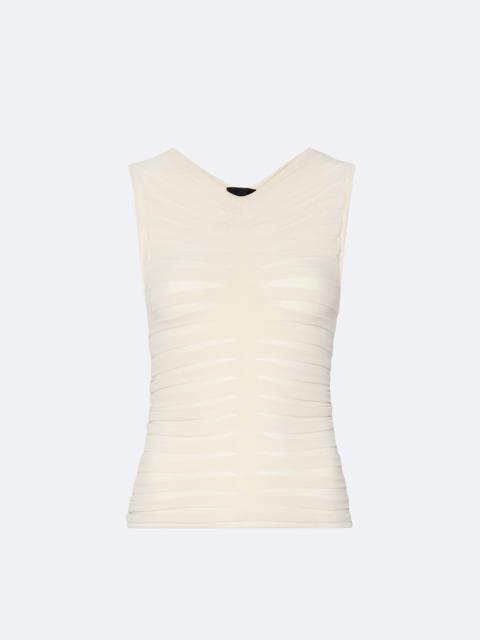 LAPOINTE Viscose Wide Ribbed Tank Top