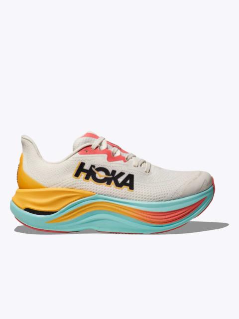 HOKA Women's Skyward X Shoes in Blanc De Blanc/Swim Day