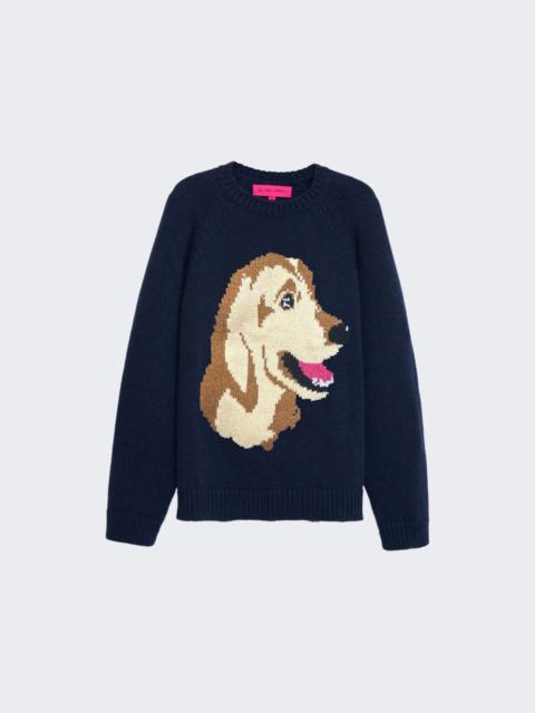 The Elder Statesman Retriever Raglan Sweater Navy