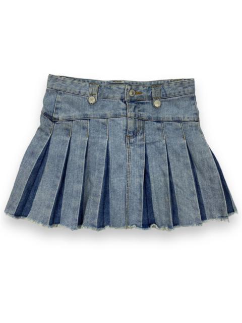 Other Designers If Six Was Nine - U.T.D Distressed Pleated Jeans Skirt