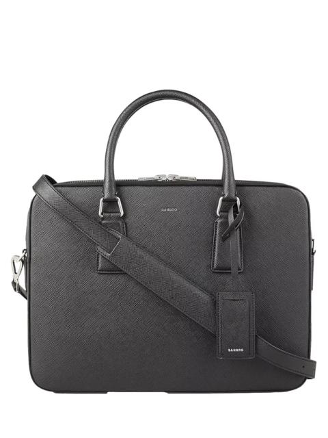 Sandro Downtown Large Saffiano Leather Briefcase