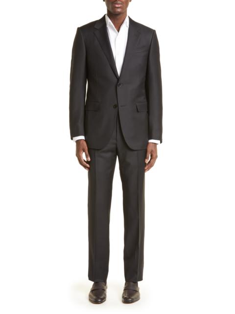 ZEGNA Trofeo Solid Black Wool Suit