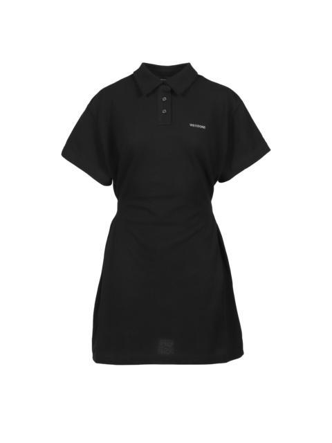 We11done SIDE PLEATED POLO DRESS / BLK