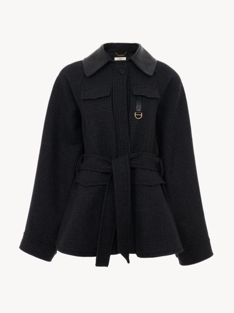 Chloé HUNTING JACKET IN HOUNDSTOOTH WOOL
