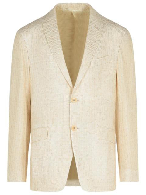 Etro Etro Cream Linen Blend Blazer Men