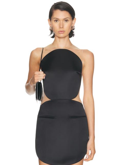 courrèges Illusion Circle Satin Bodysuit