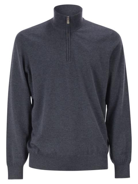 Brunello Cucinelli Brunello Cucinelli Men Cashmere Turtleneck Sweater With Zipper