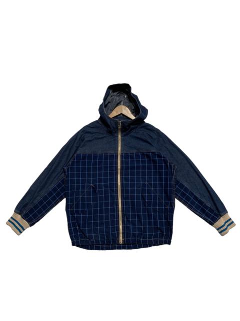 Other Designers Frapbois By Issey Miyake Denim Plaid Hooded Jacket