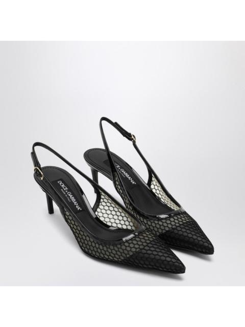 Dolce & Gabbana Dolce&Gabbana Black Mesh Slingback Women