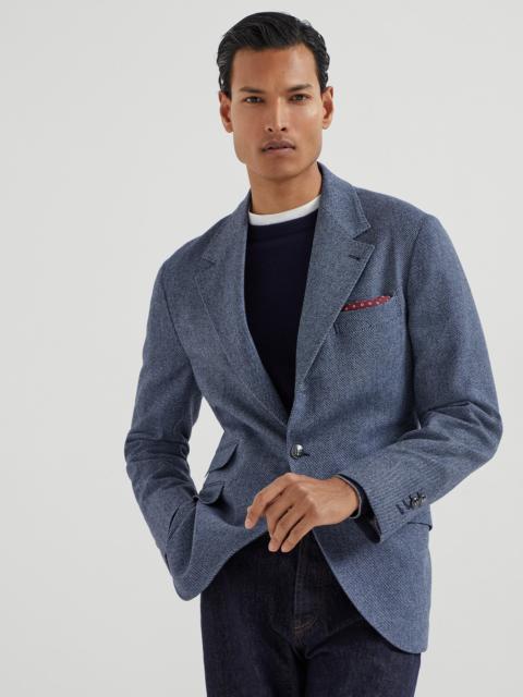 Brunello Cucinelli Wool, cashmere and silk cavalry deconstructed Cavallo blazer with metal buttons