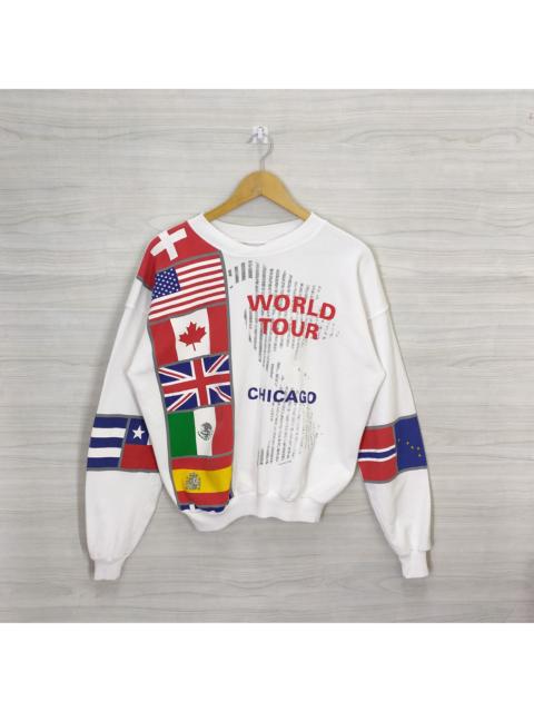 Other Designers Band Tees × Vintage - 1988 World Tour Chicago Caribe Sportwear Crewneck