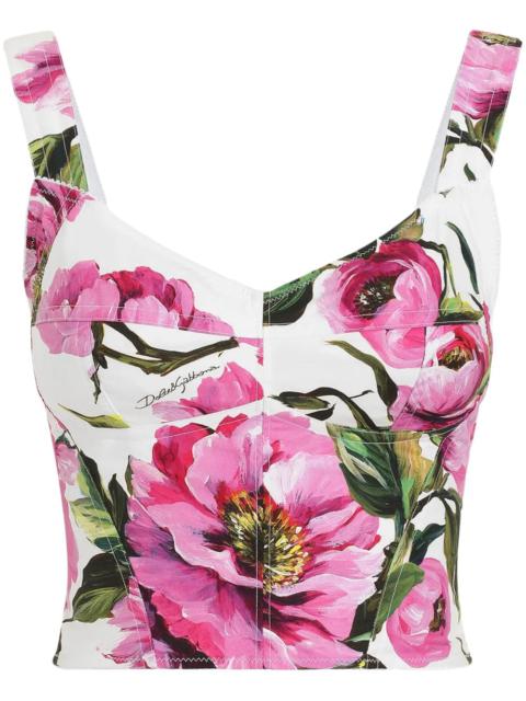 Dolce & Gabbana Women Flower Print Bustier Top