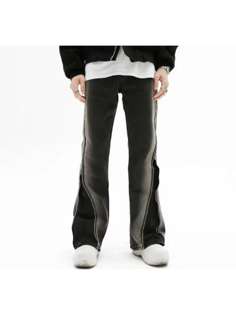 Japanese Brand - Split Zipper Baggy Flare Men Jeans