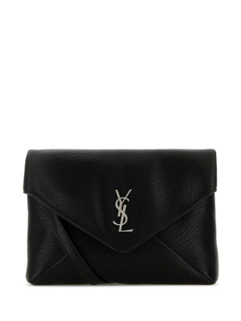 SAINT LAURENT Saint Laurent Men Black Leather Cassandra Clutch