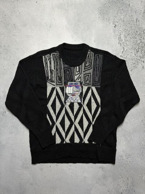 Other Designers 1990’s Vintage Carlo Colucci Face Logo Wool Knit Sweater y2k