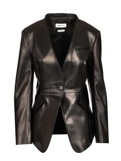 Alexander McQueen Tailored Leather Jacket Jackets Black