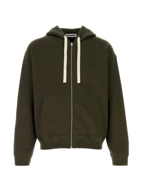 Jil Sander Jil Sander Men Olive Green Cotton Sweatshirt