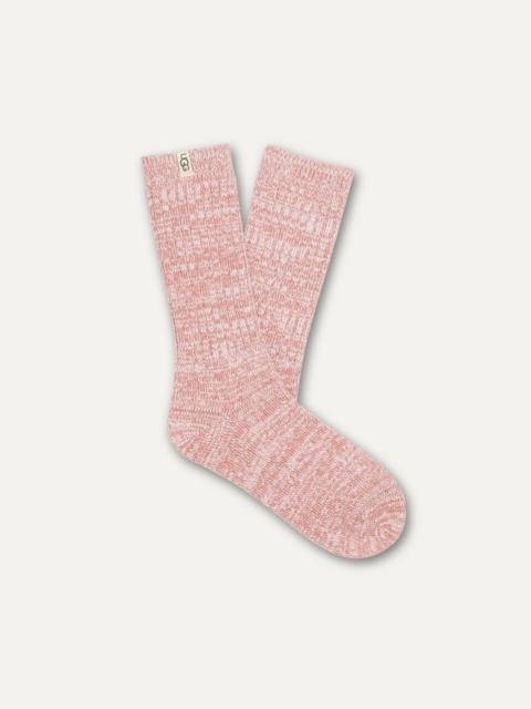 UGG ® Women's Rib Knit Slouchy Crew Sock Polyester Blend/Recycled Materials in Pink/