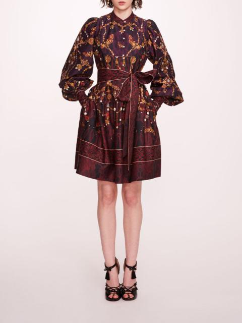 Marchesa PRINTED POPLIN MINI DRESS