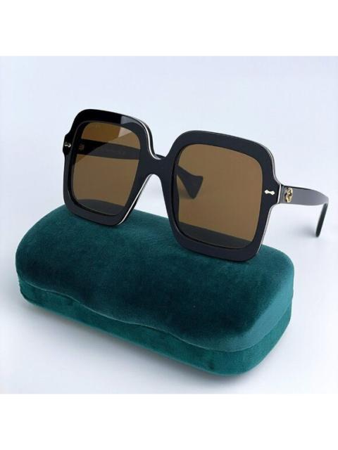 GUCCI NEW Gucci GG1241S 001 Black Brown Oversized Square Women Sunglasses