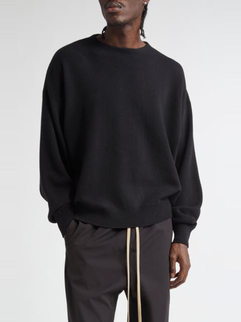 Fear of God Fine Knit Merino Wool Crewneck Sweater in Black at Nordstrom