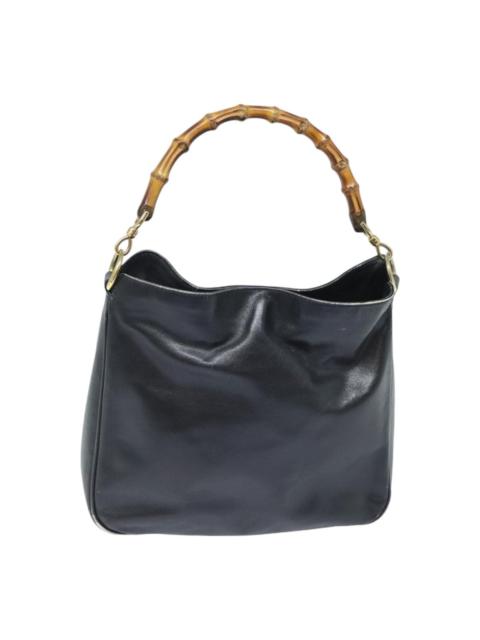 GUCCI GUCCI Bamboo Hand Bag Leather Black Gold 001 1705 001 1705