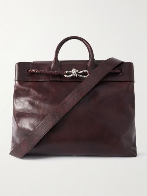 Bottega Veneta Andiamo Large Leather Messenger Bag Brown