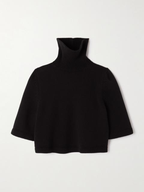 Alaïa Cropped Cashmere-blend Turtleneck Sweater