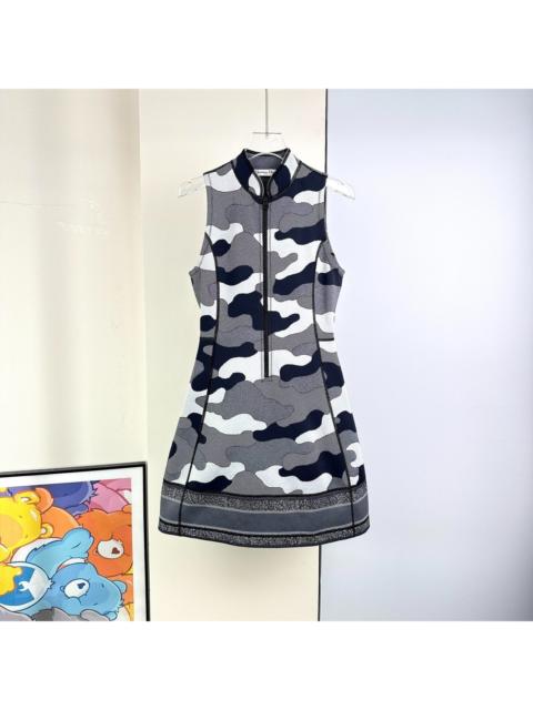 Dior Dior gray camouflage knit sleeveless dress