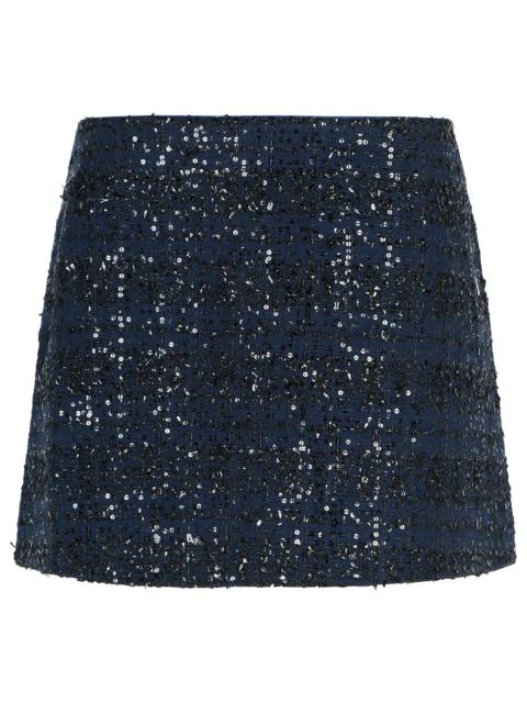 Rotate Dark Blue Polyester Miniskirt Women