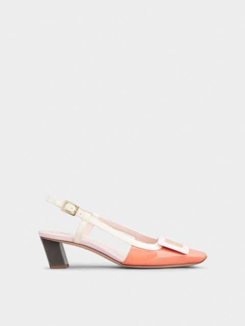 Roger Vivier Belle Vivier Covered Buckle Slingback Pumps in Patent Leather