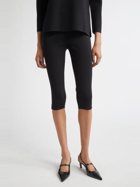 TOTEME TOTEME Compact Knit Capri Trousers in Black at Nordstrom
