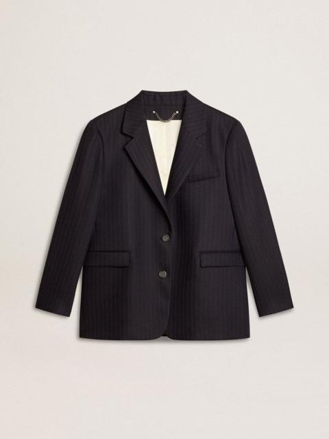 Golden Goose Women's midnight blue wool single-breasted blazer
