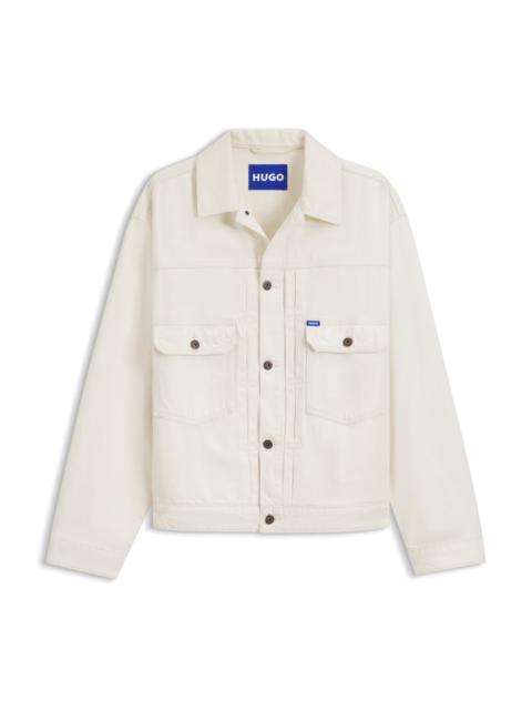 HUGO RELAXED-FIT TRUCKER JACKET IN ECRU DENIM