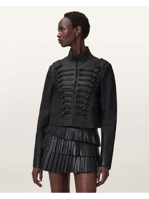 ALLSAINTS RUMMY CROPPED LEATHER JACKET