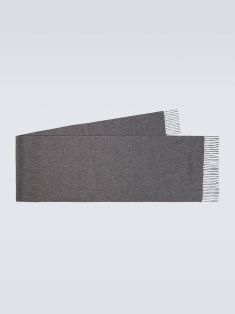 Logo fringed cashmere scarf