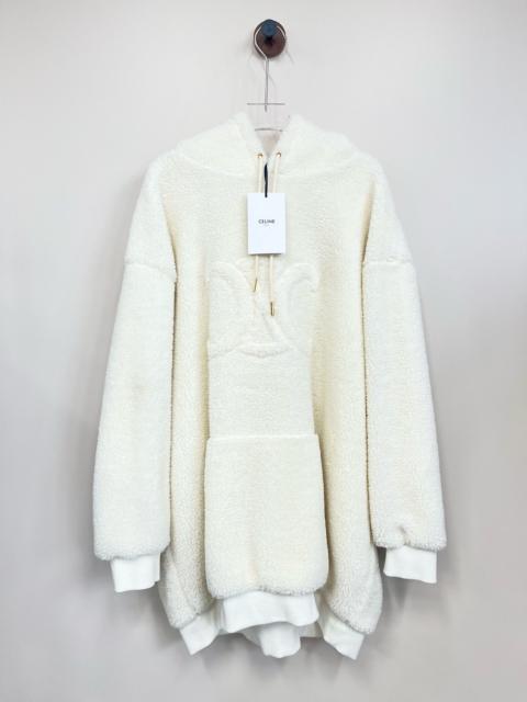 CELINE Celine white sweatshirt with Triomphe logo and teddy bear motif.