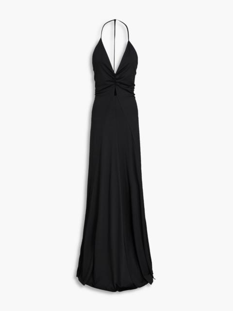 Victoria Beckham Cutout gathered stretch-jersey maxi dress
