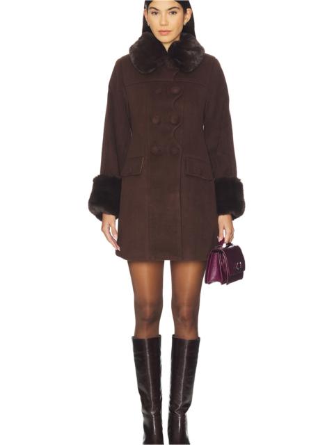 House of Sunny The Dolly Coat With Faux Fur Trim