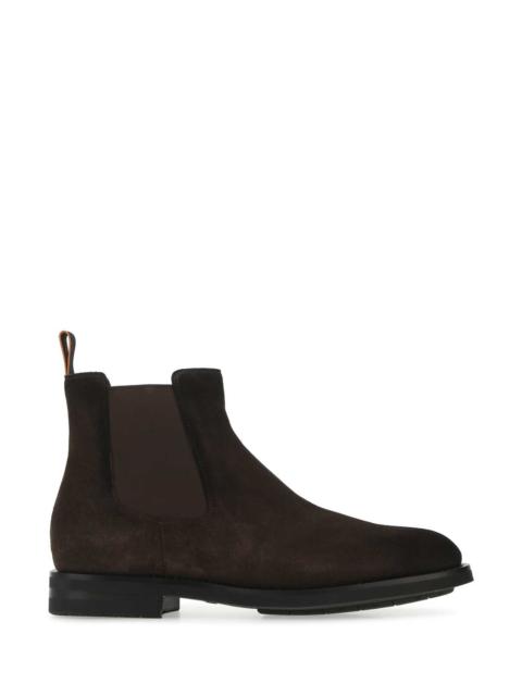 Santoni Santoni Men Brown Suede Ankle Boots