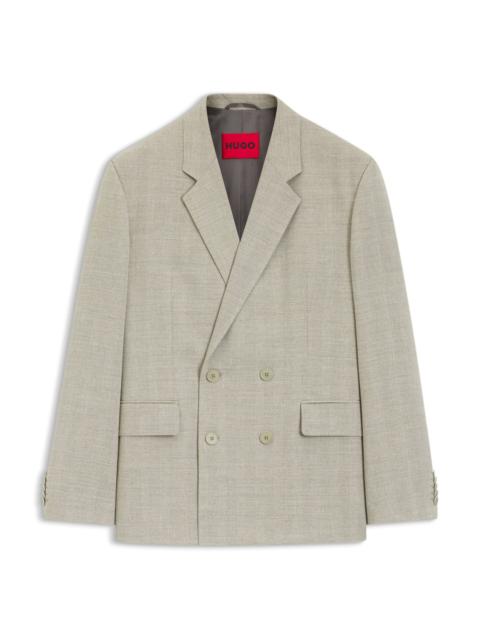 HUGO MODERN-FIT JACKET WITH HERRINGBONE WEAVE