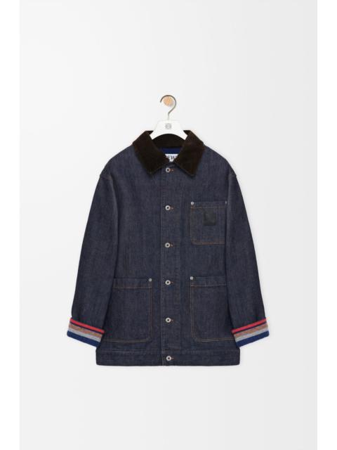 Loewe Loewe Denim Jacket with Velvet Collar Blue