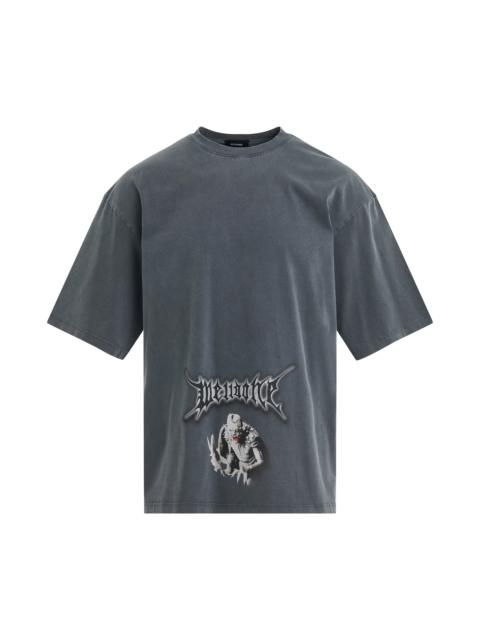 We11done Vintage Horror Print T-Shirt in Navy