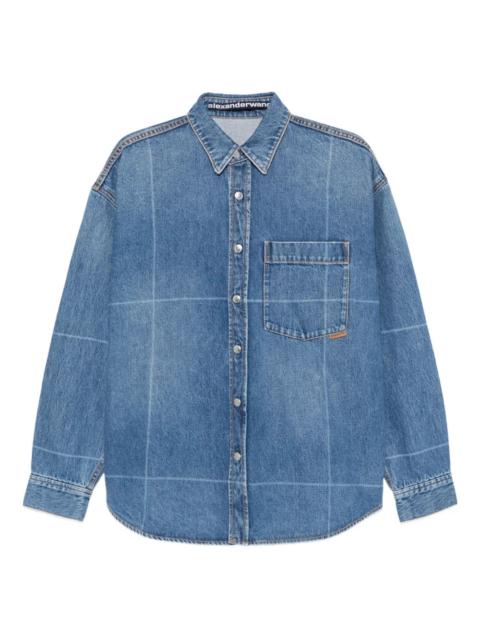 Alexander Wang Vintage-Effect Denim Foldline Shirt