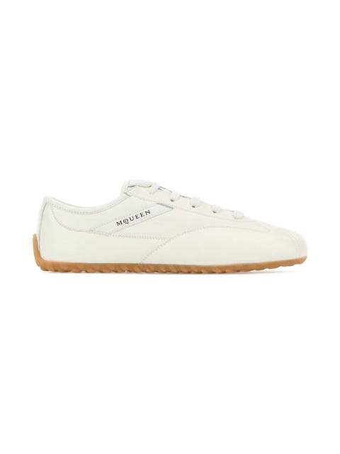Alexander McQueen Ivory Leather Boxe Sneakers