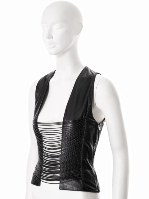 Helmut Lang Helmut Lang 1992 Archive Open Front Leather Top