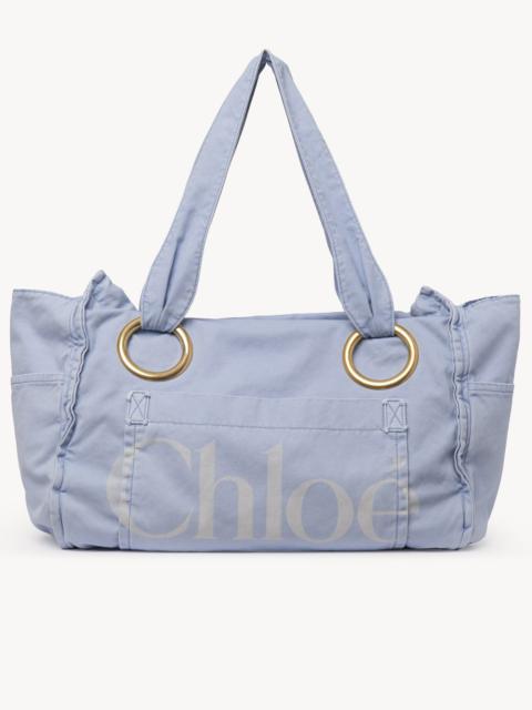 Chloé LARGE CHLOÉ PLAGE TOTE BAG IN COTTON