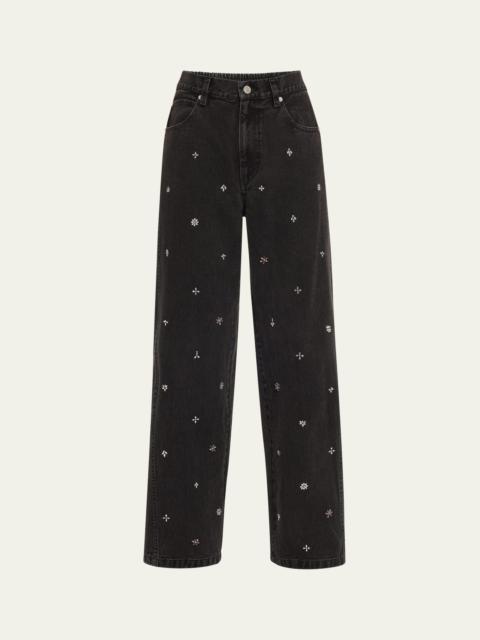 Bala Beaded Straight-Leg Jeans